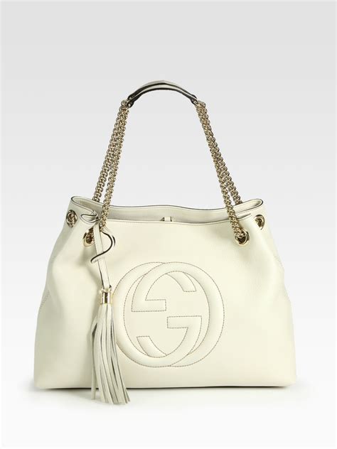 gucci white tote bag|gucci tote bag with zipper.